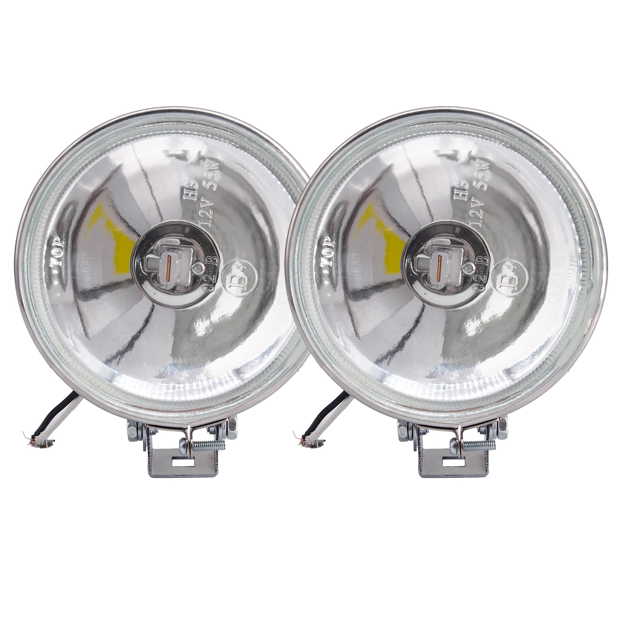Simoni Racing SR/DL6 Depth Light, 2 Phares additionnels universels, Phares LED de Profondeur, 12V, Ronds, Universels, Lumière Super Blanche, Ampoule H3, alluminio