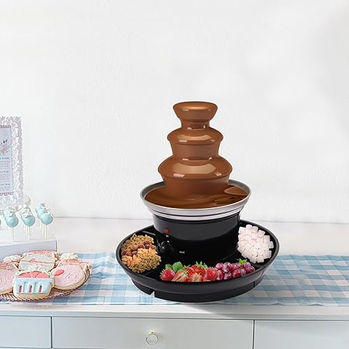Miniatura 3 de Máquina de fuente de chocolate de 3 niveles, derretidor de chocolate comercial con lavabo de acero inoxidable, fuente de fondue de fiesta de 110 V