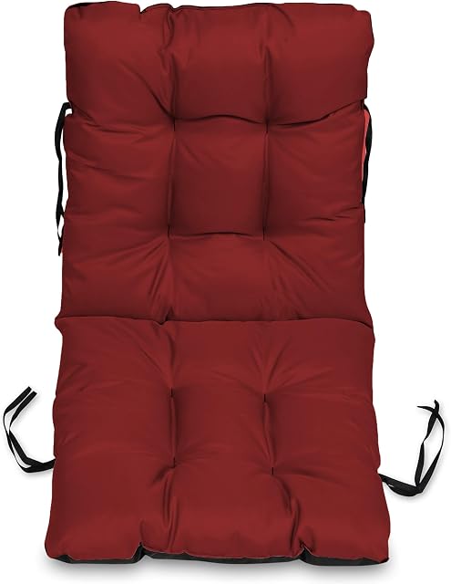 Superkissen24. Sun Lounger Cushion Seat Pad - 48x96 cm - Seat cover for Sunbeds, Garden Chairs, Loungers, Seatings - Outdoor/Indoor Relaxer Chair Pillow - Waterproof - Dark Red