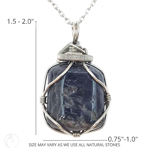 Miniatura 4 de Raw Sapphire Necklace - Royal Blue Sapphire Pendant - September Birthstone Jewelry - Dark Silver Necklace - 24 Inch White Gold Chain - Gift for