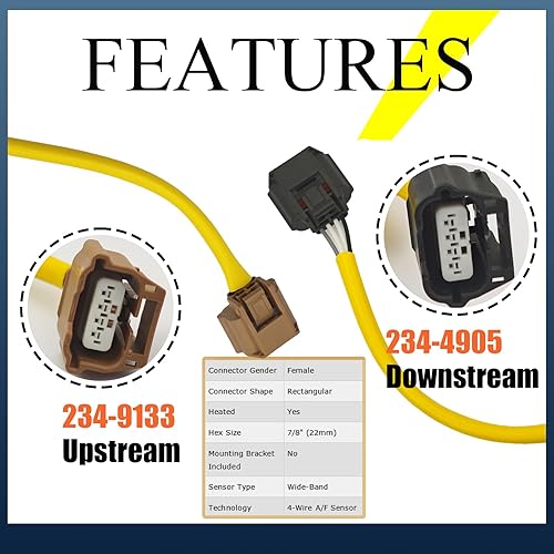 Miniatura 5 de Sensor de oxígeno O2 Downstream compatible con Chevrolet Cruze Limited 2011 2012 2013 2014 2015 Chevrolet Cruze 2012-2020 Chevy Sonic 2016 Chevy