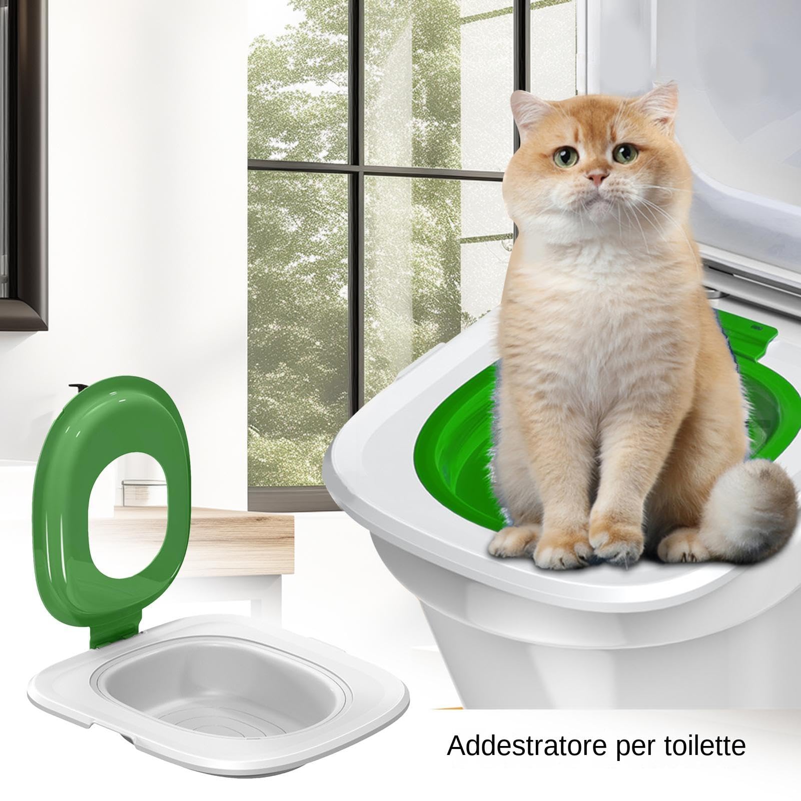 Entrenamiento de inodoro para gatos, asiento de inodoro para gatos - Arenero portátil para gatos - Suministros higiénicos para mascotas, entrenador de orinal para mascotas, tren para gatos