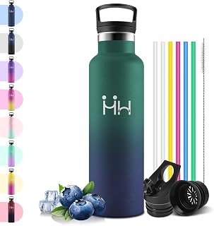 Stainless Steel Water Bottle, 500 ml, Thermos Flask with Straw, Thermal Drinking Bottles for Office, Light Pink & Light Green