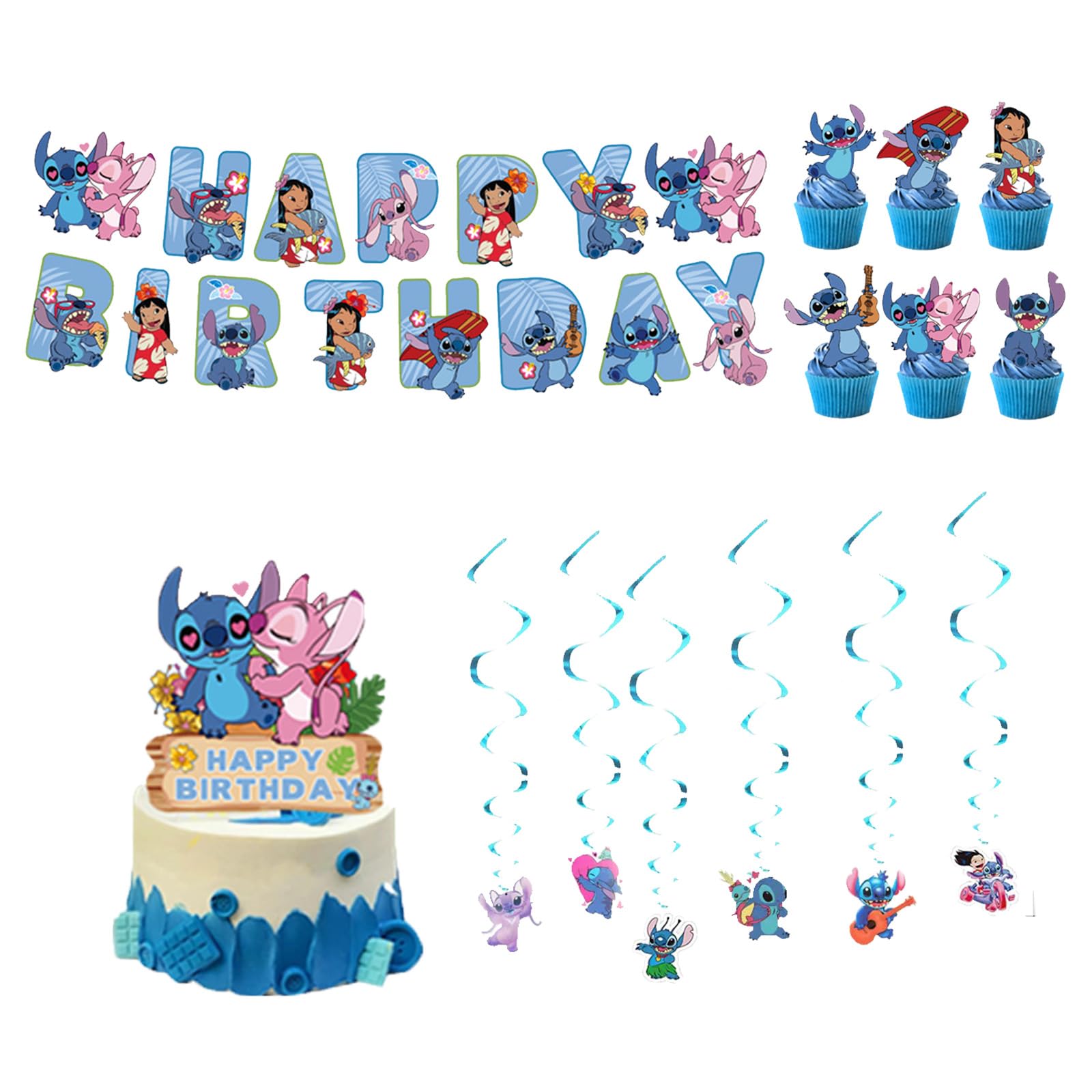 9pcs Stitch Birthday Party Decorations Xinbohui Stitch Theme Birthday