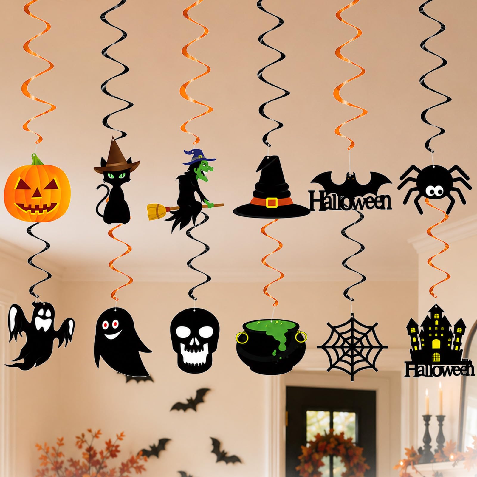 24 pcs Halloween Decorations Indoor Bunting Garland for Party Home & Office