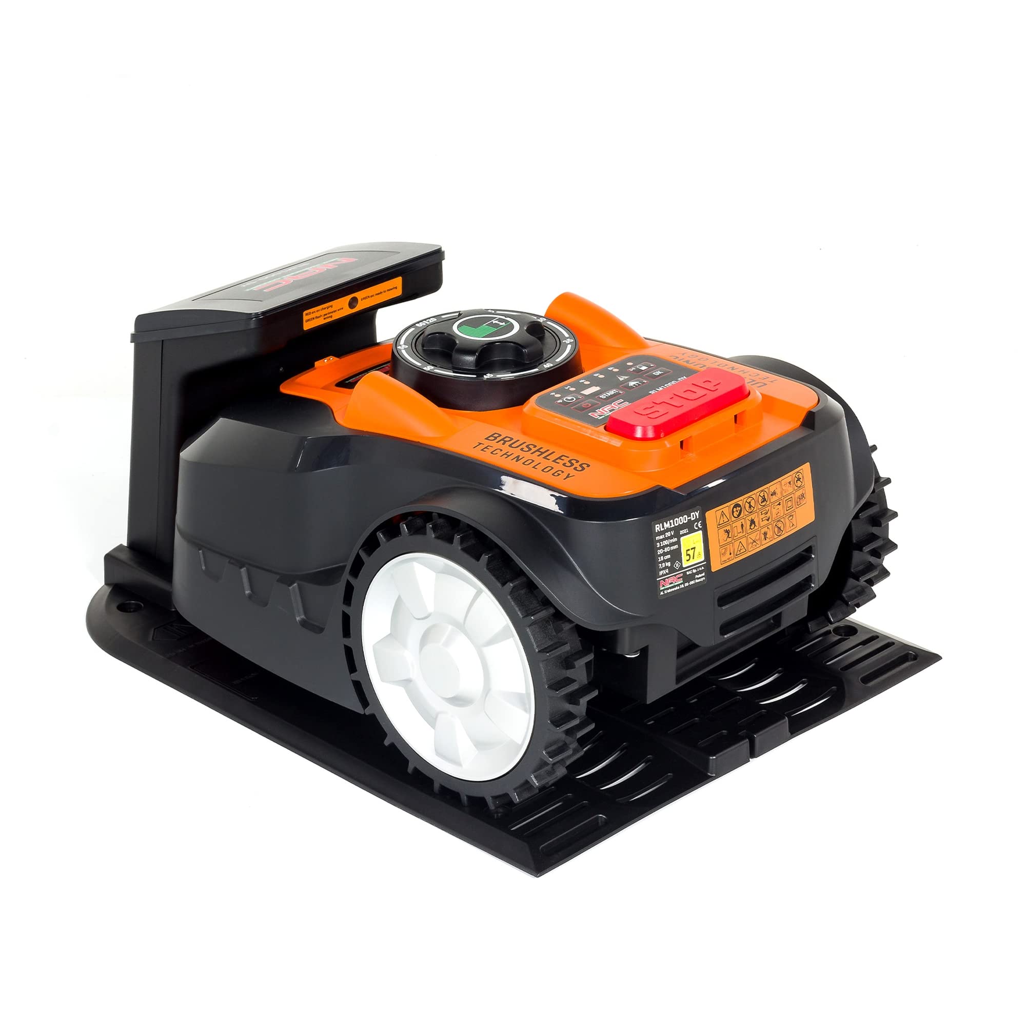 NAC RLM1000-DY Robot cortacésped NAC, Superficie de Trabajo máxima 1000 m2, controlado con un Smartphone, Bluetooth, WiFi