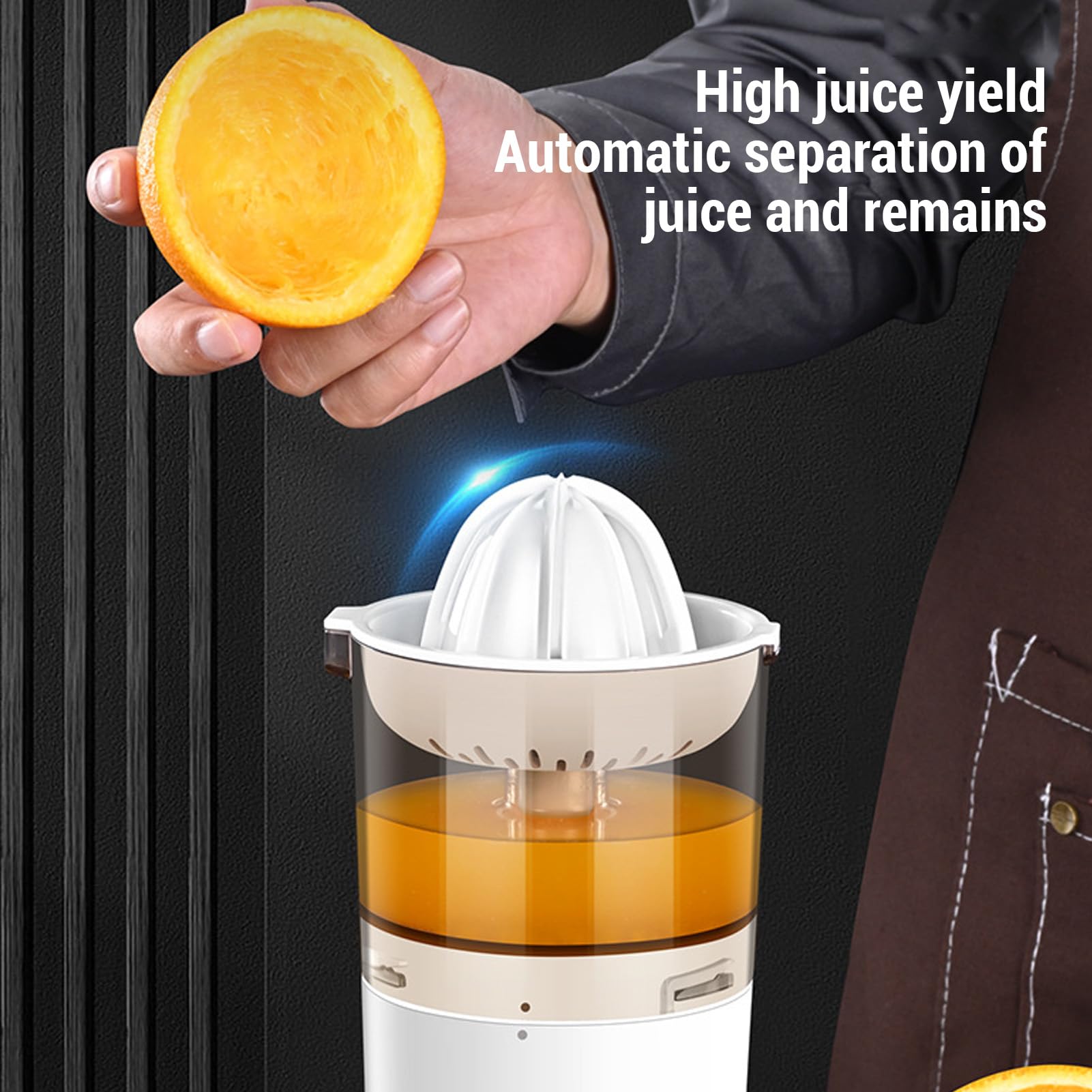 Electric Orange Juicer, Portable 20W Rechargeable Orange Citrus Juicer Machines with USB Cable Automatic Lemon Squeezer Kitchen Utensils for Limes Grapefruit