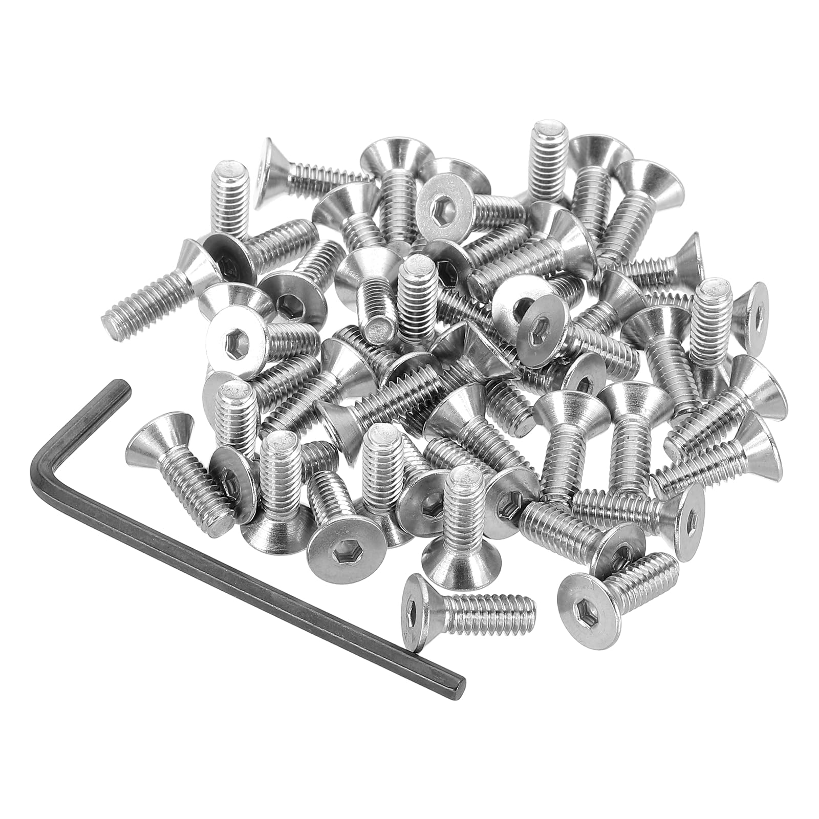 PATIKIL #8-32 x 1/2" Flat Head Socket Cap Screws, 50Pcs Countersunk Bolts Head Machine Screws 304 Stainless Steel (18-8) UNC Socket Drive Bolt Fasteners for Industry Machinery Household