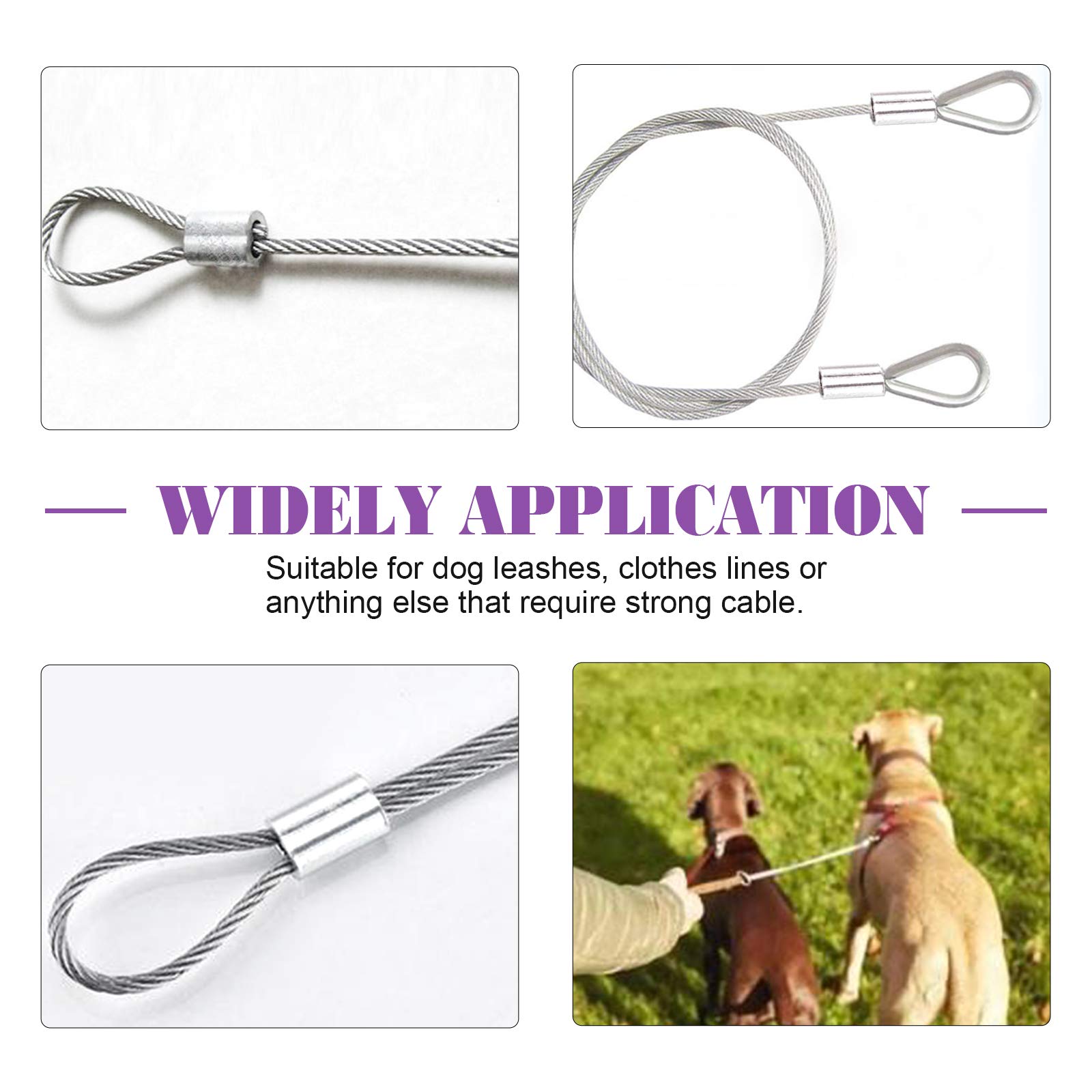 Swpeet Lot de 200 manchons à sertir en aluminium 2 mm pour câble métallique