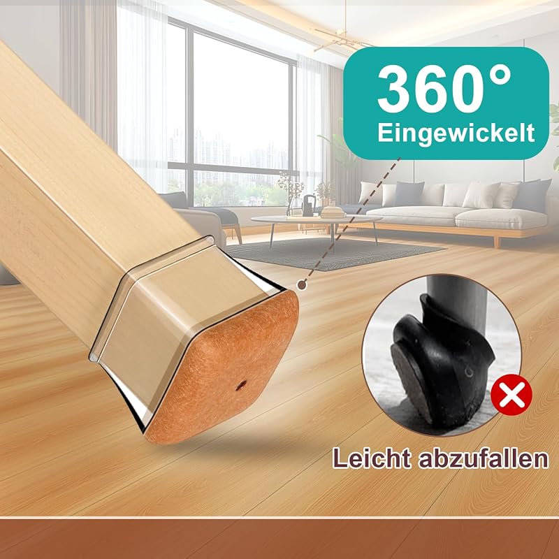 PISAO Szövetbetétes Szék Lábvédő Sapka 32 db, Parketta Védelmi Kupak 38-43 mm