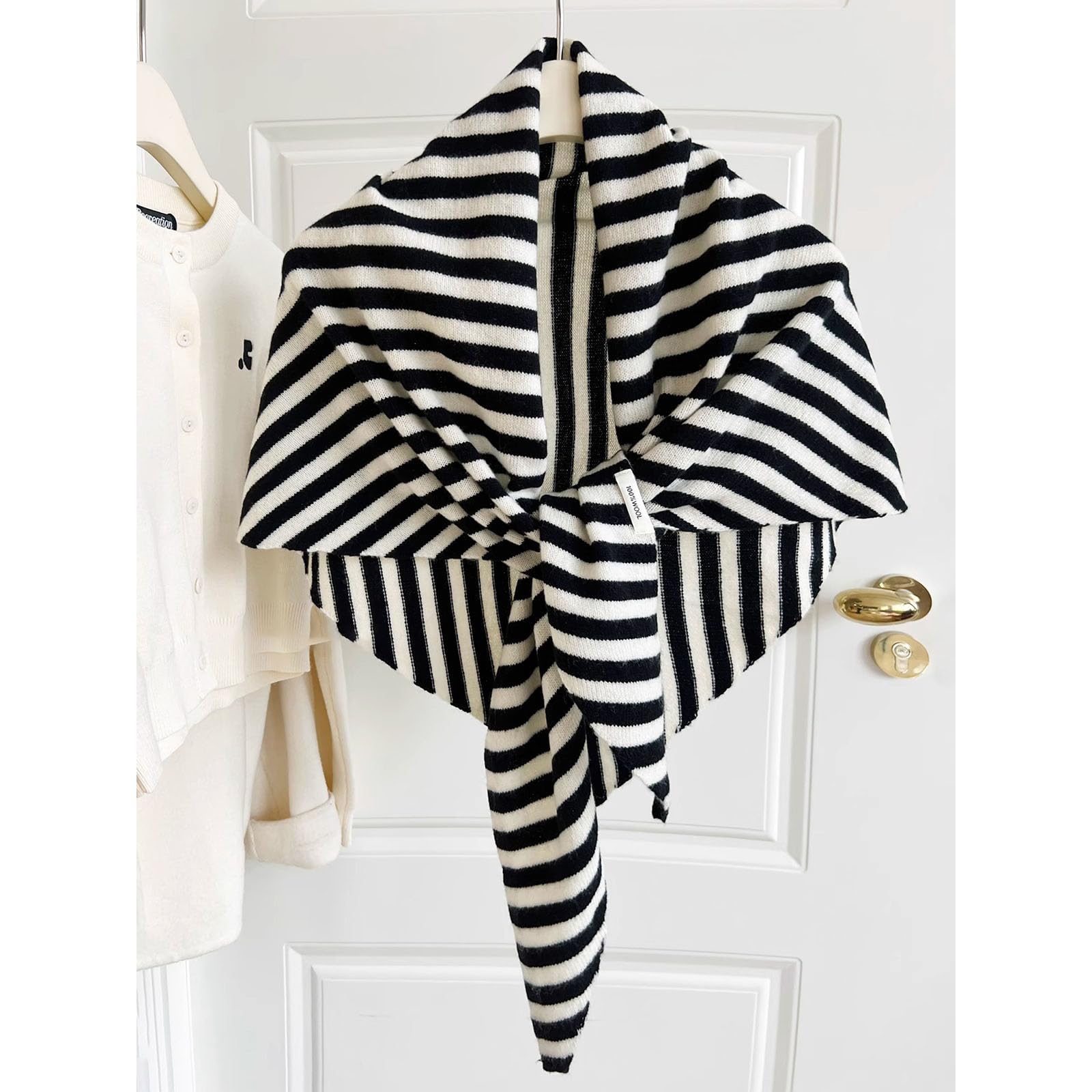 Bufanda cálida de invierno para mujer, de lana suave, triangular, de gran tamaño, cubierta fría, accesorio de moda, bufanda de protección cervical cálida