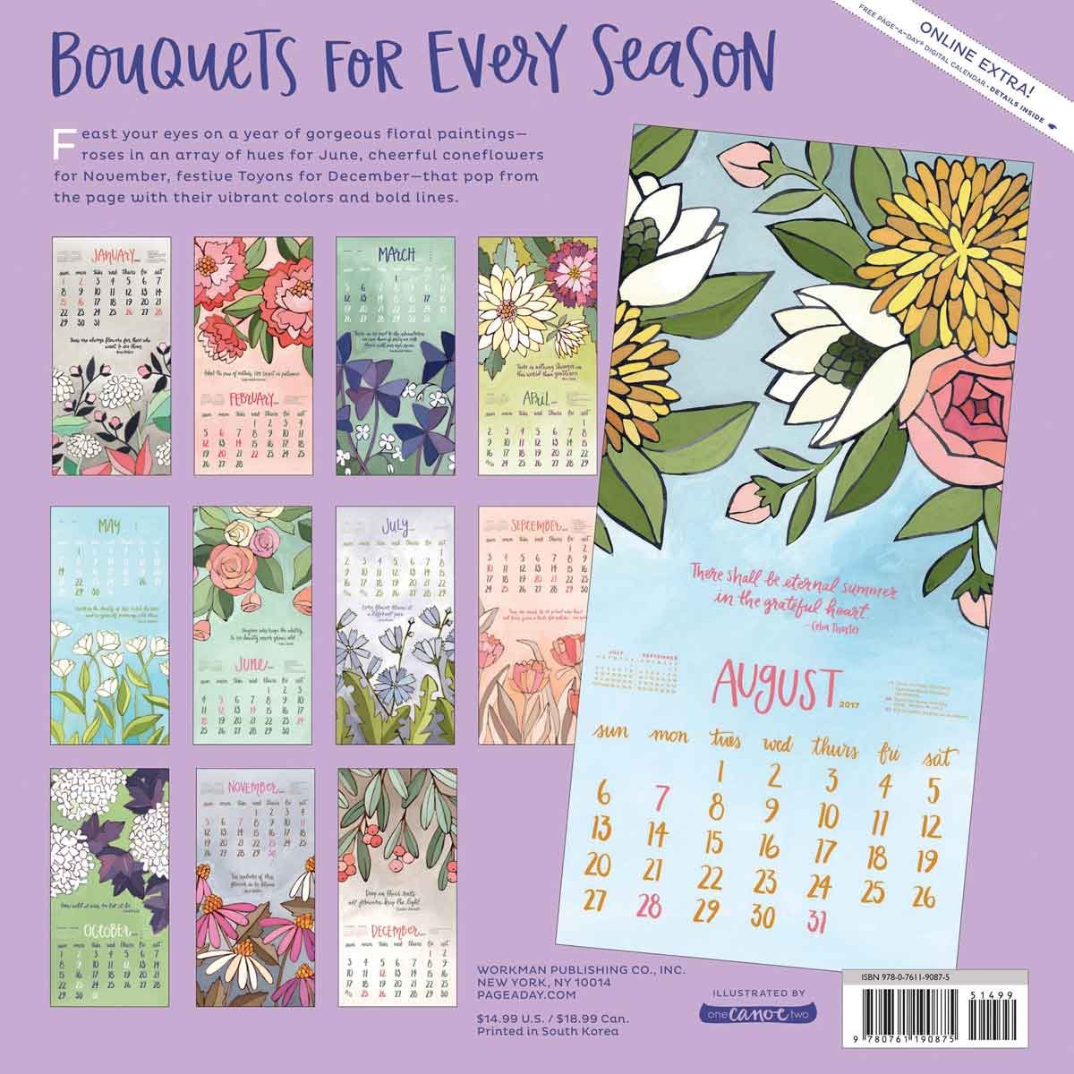 Blossoms & Blooms Wall Calendar 2017