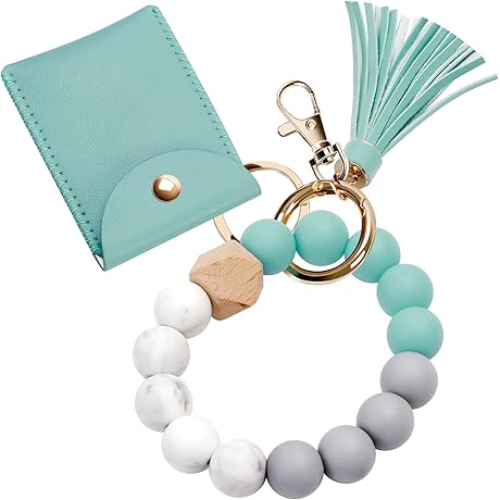 Functional Silicone Beaded Key Bracelet Holder