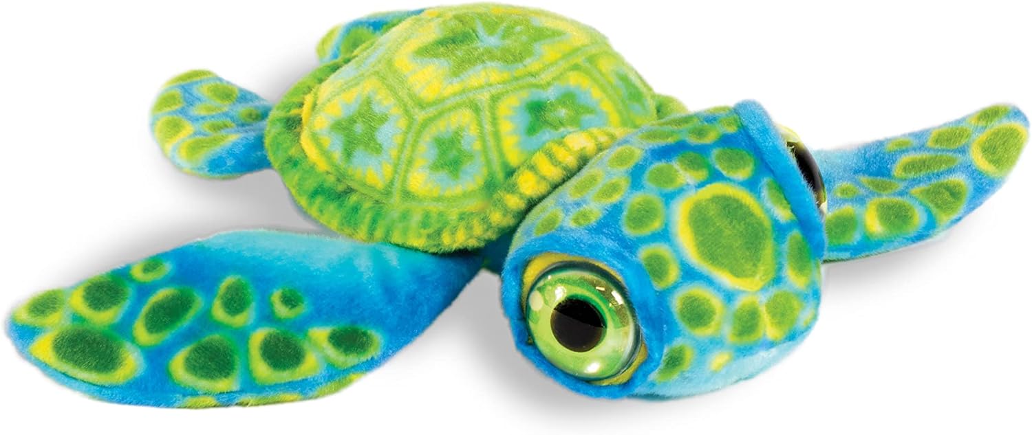 Real Planet Reptile Plush Toy - Soft Cute Stuffed Animal Gift for Kids All Ages, Sea Ocean Turtle Plushie, Christmas Birthday Gifts (Big Eyes Blue, 8.75") (15" Long)
