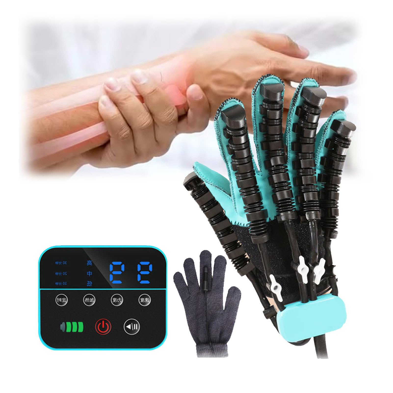 SXSLTSA Stroke Hemiplegia Rehabilitation Robot Gloves Hand Rehabilitation Massage Trainer Finger Movement Physiotherapy Device,Splitfinger-right-L
