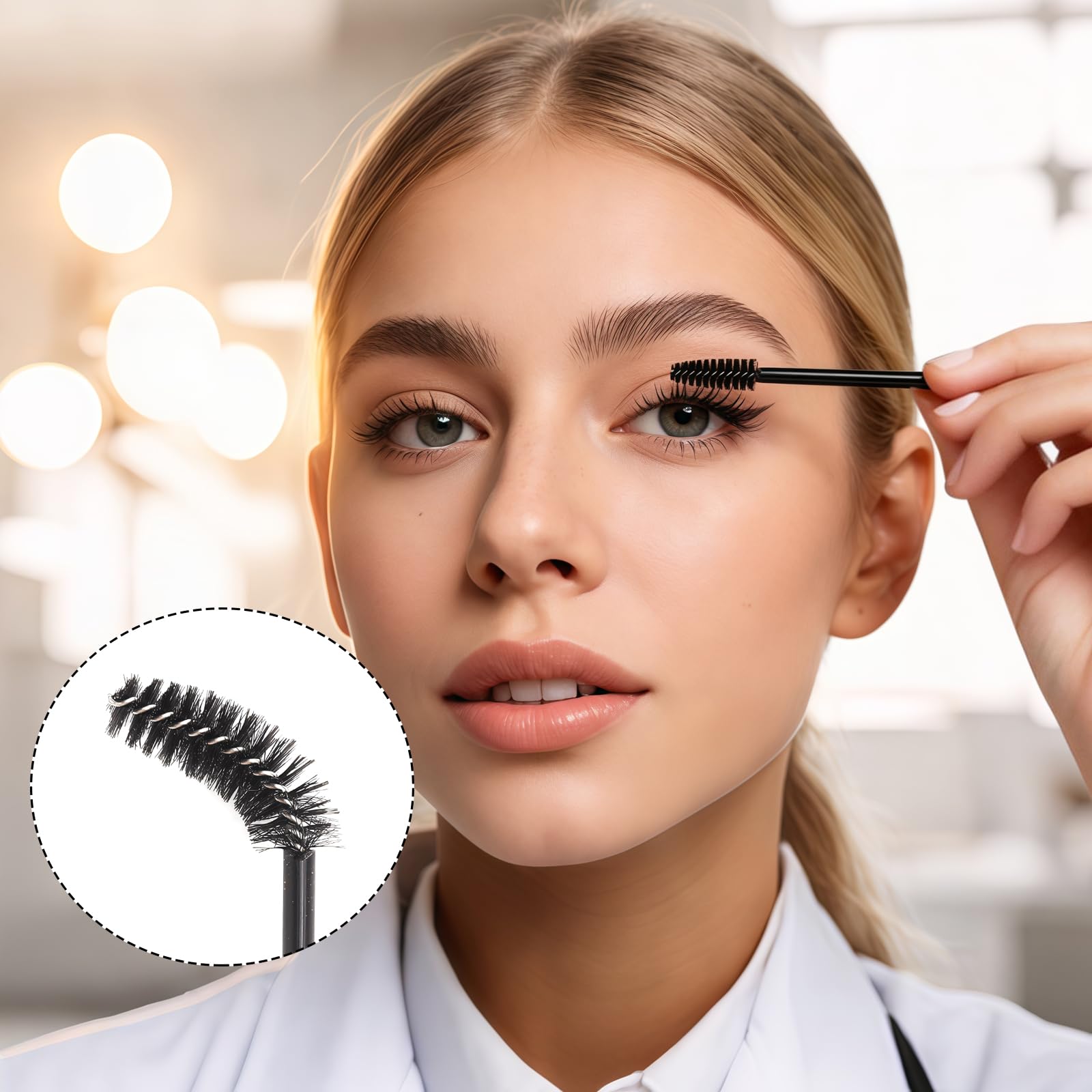 Cepillo Cejas 400 Piezas, Cepillo para Cejas y Pestañas Higiénico