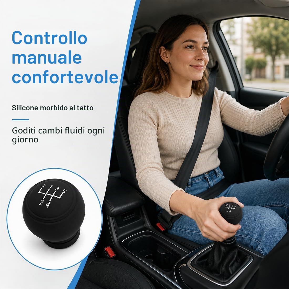Copri pomello cambio auto 5 marce nero elastico custodia antiscivolo universale cover impermeabile per automobile furgone camion quad (D)