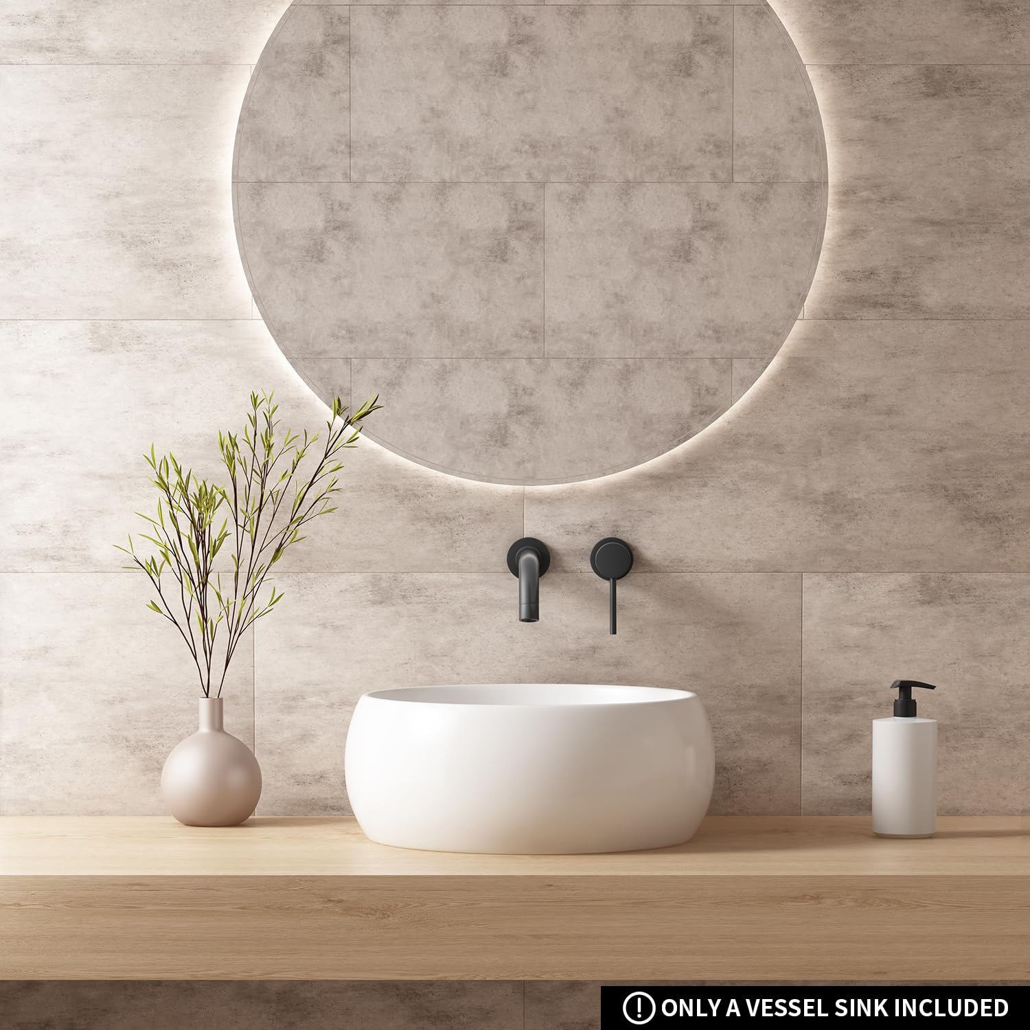 Fregaderos redondos de 16 pulgadas para baño, porcelana de cerámica blanca, lavabo de baño para tocador, fregaderos de baño modernos sobre encimera