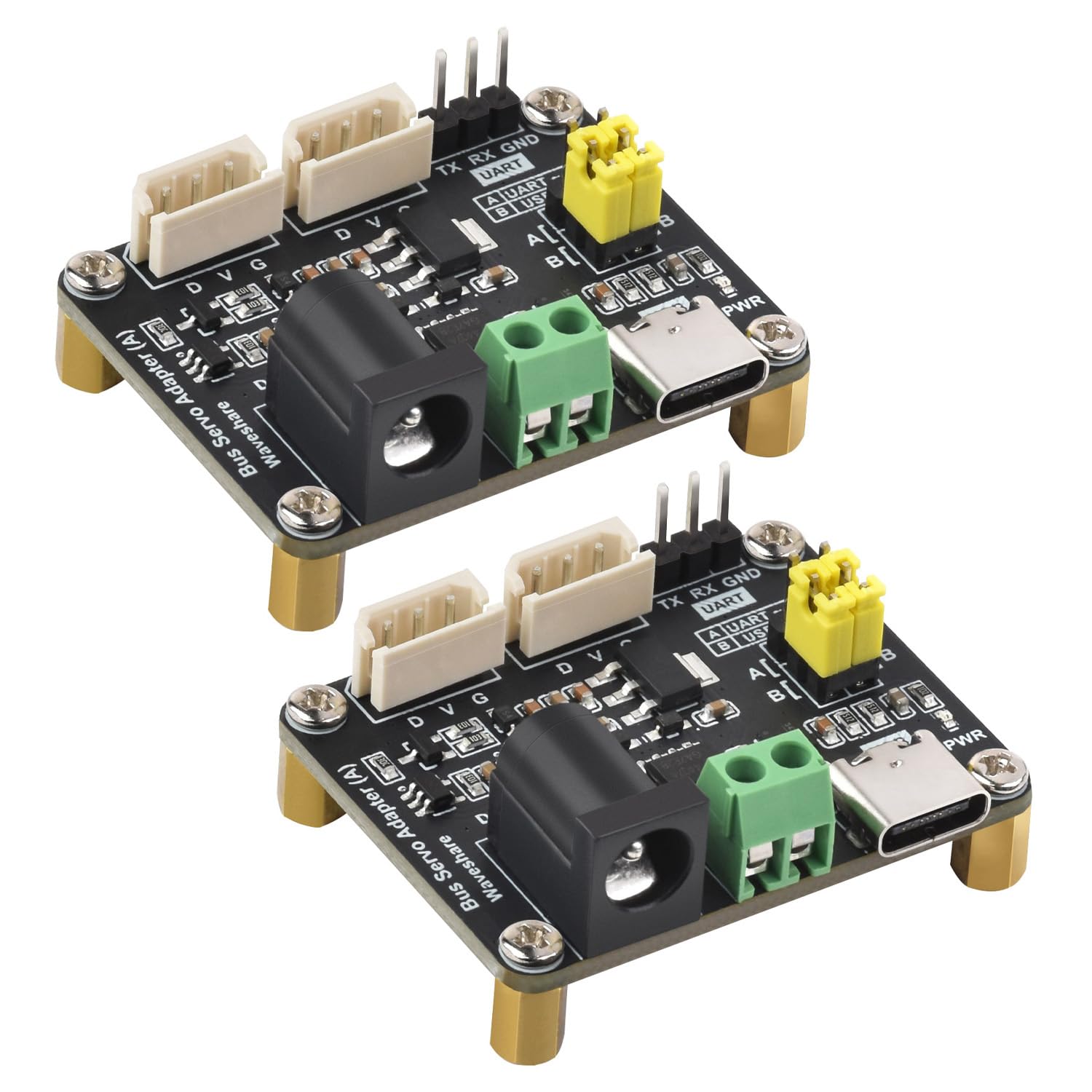 Waveshare 2PCS Serial Bus Servo Driver Board, Supports Up to 253 ST/SC Series Servos, Compact Size, Easy Integration