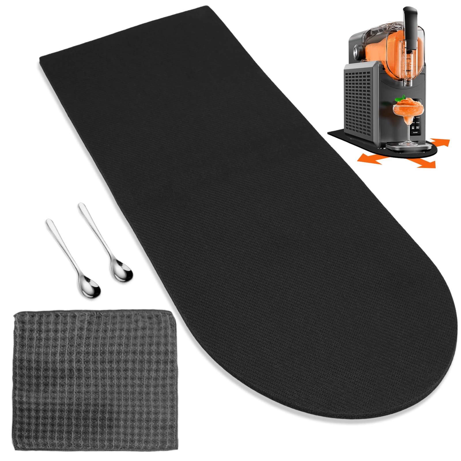 KXVXXV Tavola scorrevole per macchina Ninja Slushie FS301EU e KLAMER Slush Machine, accessori per macchina KLAMER Slush e Ninja Drink Maker, cuscinetto scorrevole con 2 cucchiai da caffè, 1 panno