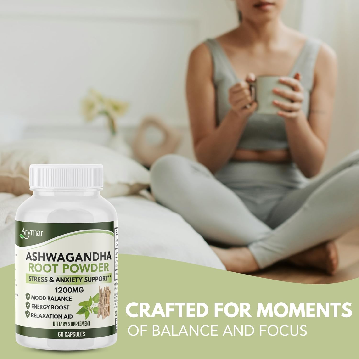 Arymar Ashwagandha Root Powder Capsules – 60 Capsules – Adaptogenic Herbal Supplement - Image 4
