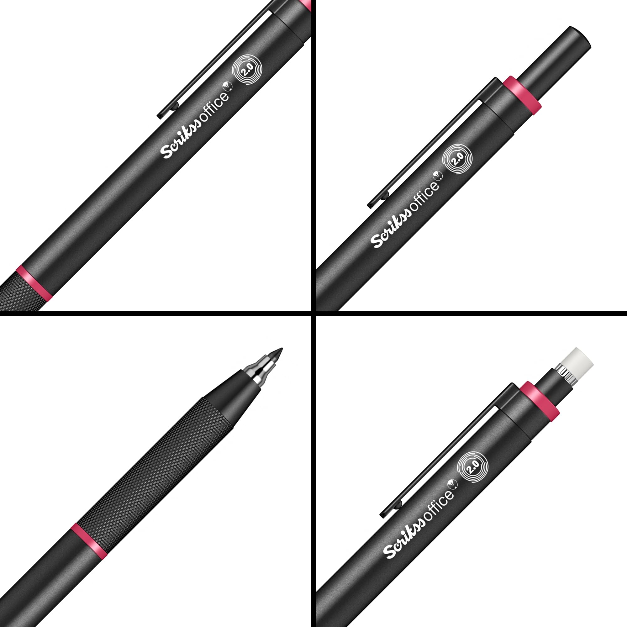 Scrikss Ołówek mechaniczny Twist Black Line BT (różowy, 2,0 mm)