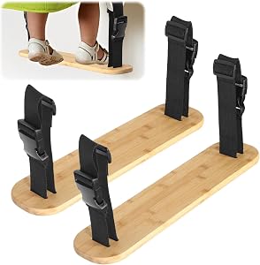 Baby Footrest Compatible with Inglesina Fast Table Chair, Adjustable Height Natural Bamboo Baby Highchairs Pedal, Sturdy Foot Rest Fit for Clip on Table Chairs with Tray (2Pcs)