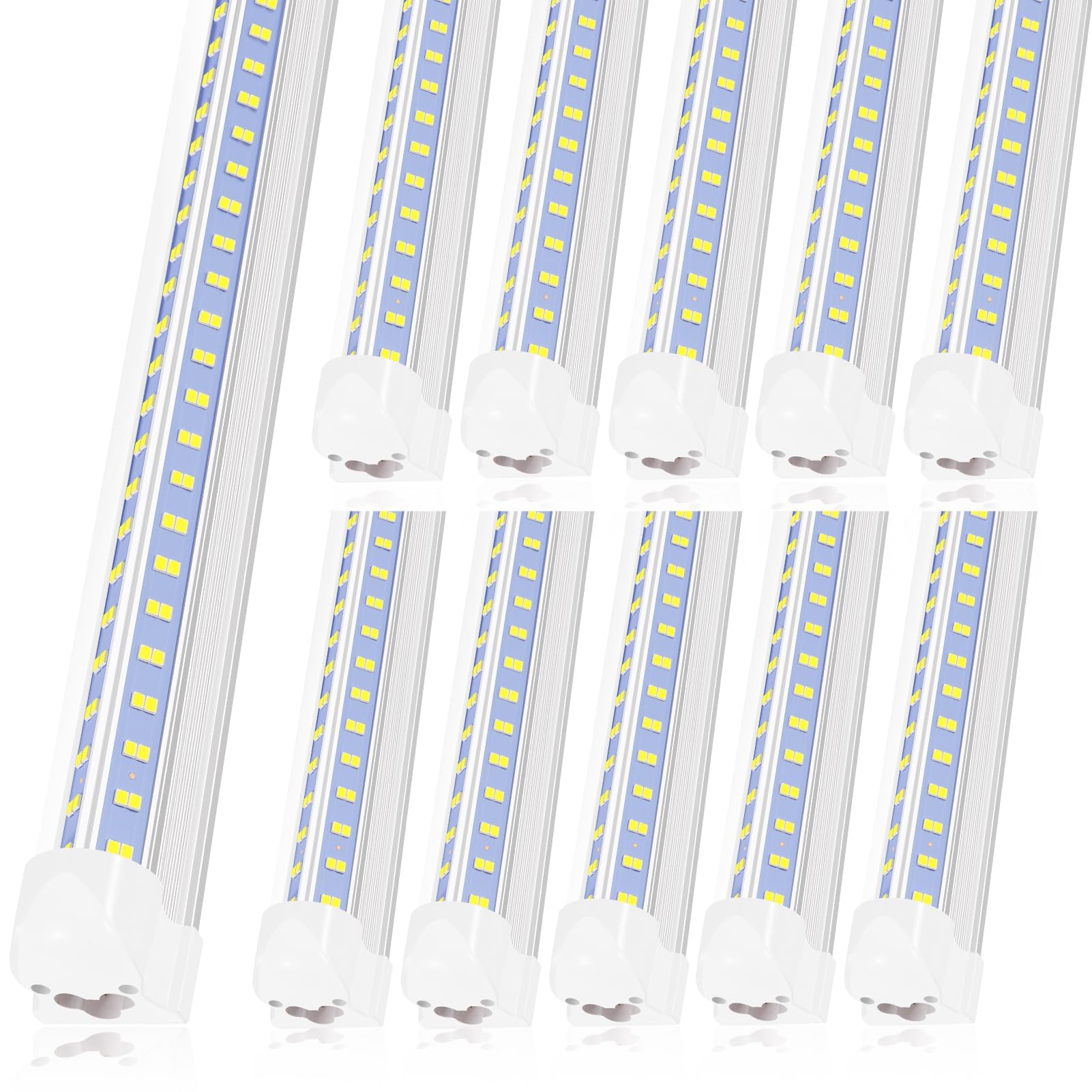 Led Shop Lights 4FT 50W 6500K 7000LM Clear White,Shop Light 4FT 110V Linkable Integrated V-Shape for Shop Garage,Warehouse,Workbench and Workshop Commercial Bay Lighting(10-Pack)