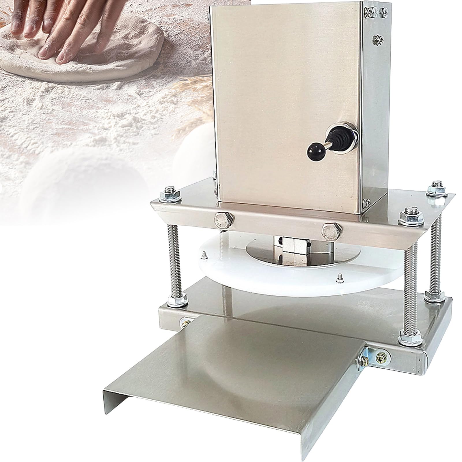 Sjyclaviger 22cm Manual Pizza Dough Pastry Press Machine, Electric Pizza Dough Press Machine, Dough Flattener, Pizza Pie Pastry Press, For Pies, Tortillas, Pastries