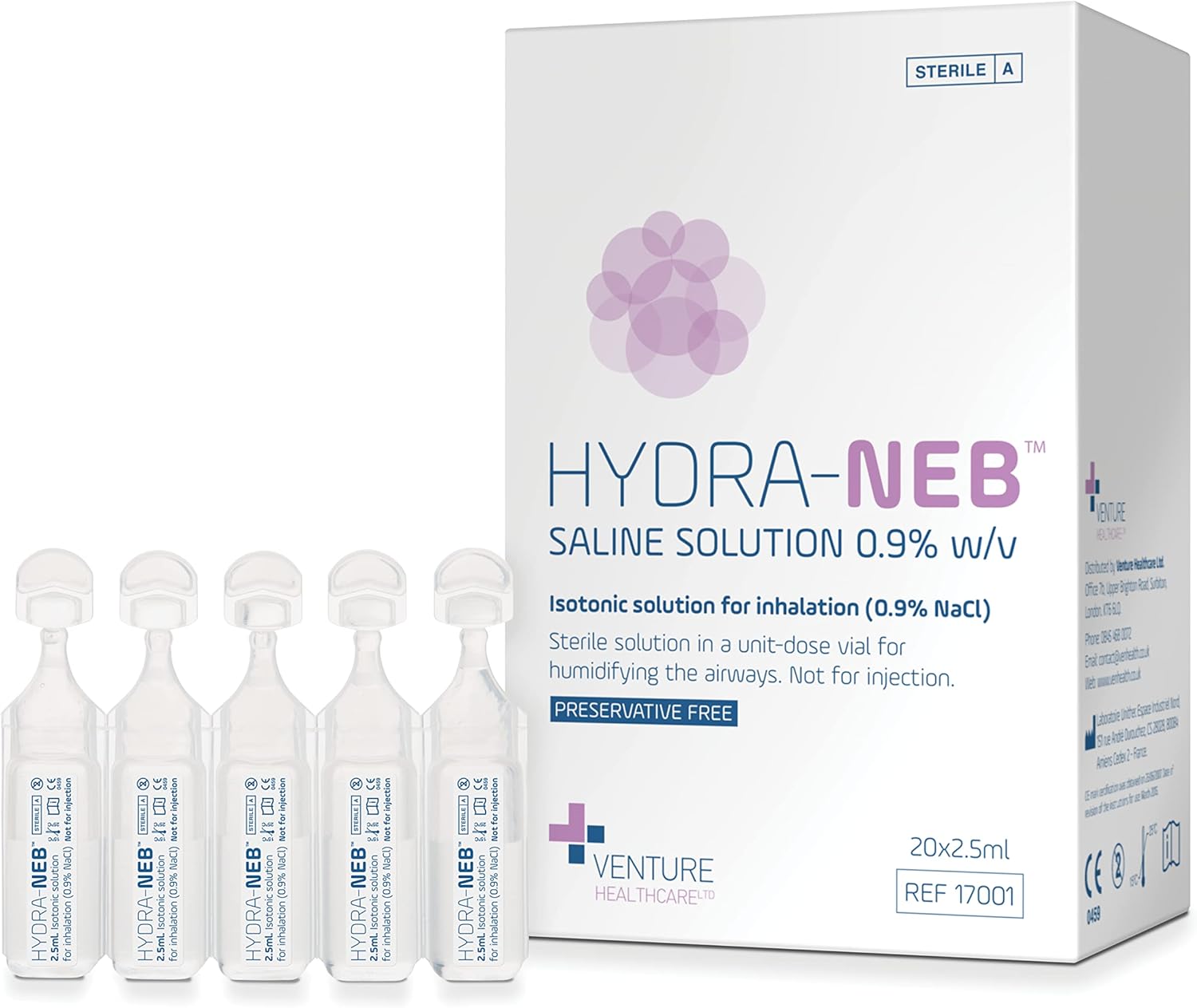 HydraNeb® 0.9 Sterile Isotonic Saline for Inhalation via Nebuliser 20 x 2.5ml Amazon.co.uk