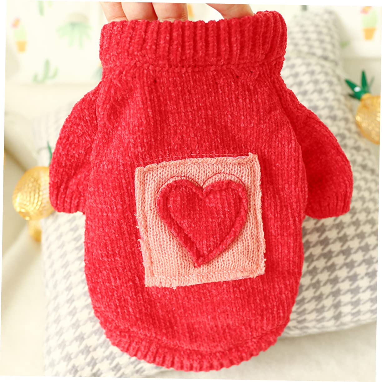 BESPORTBLE Ensemble De 3 Pièces pour Animal De Compagnie Pull Chaud Motif Cœur Manteau pour Chien pour Une Occasion Spéciale