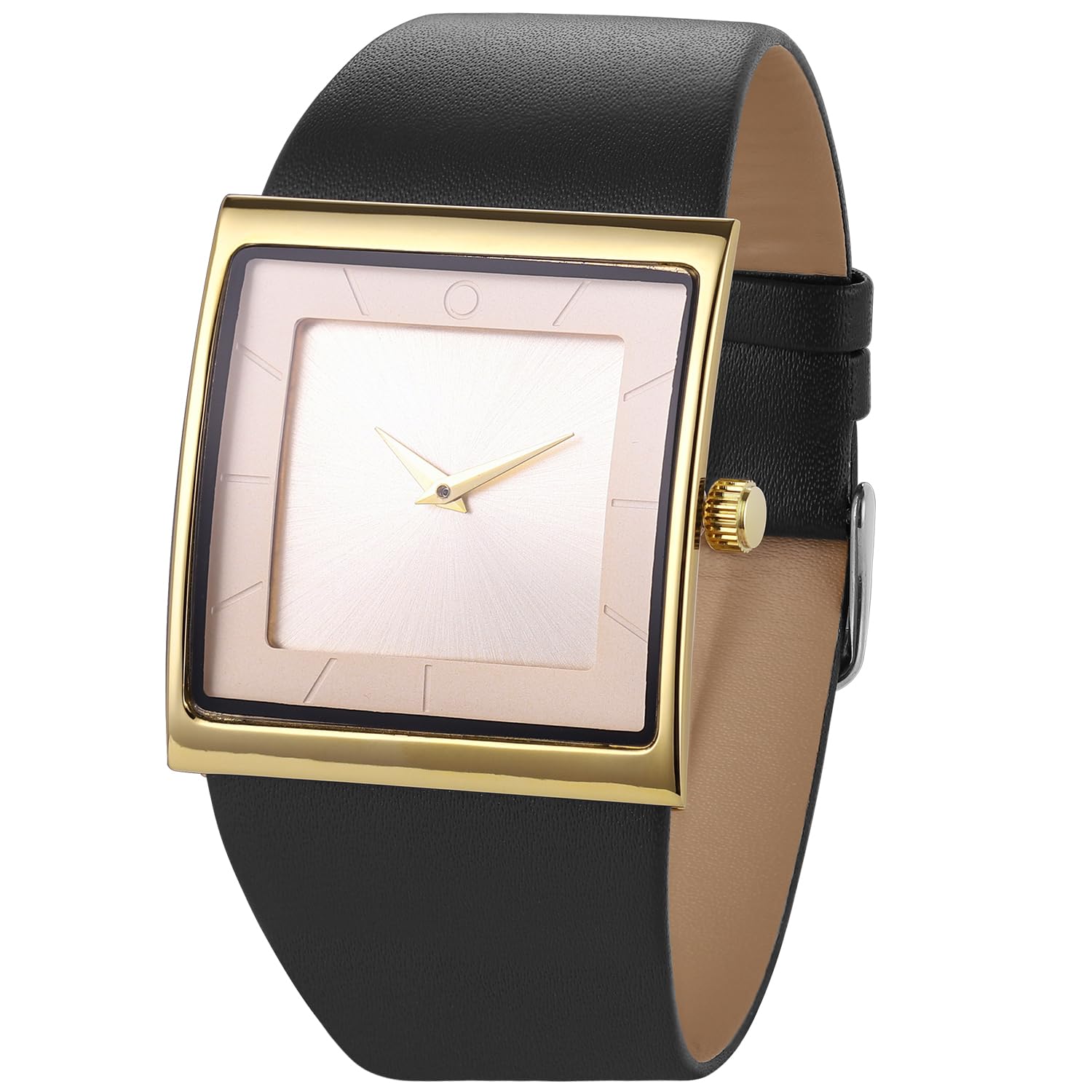 Mens Watch Men's Square Watches for Men Fashion Minimalist Wrist Watch Leather Strap Business Casual Wrist Watch