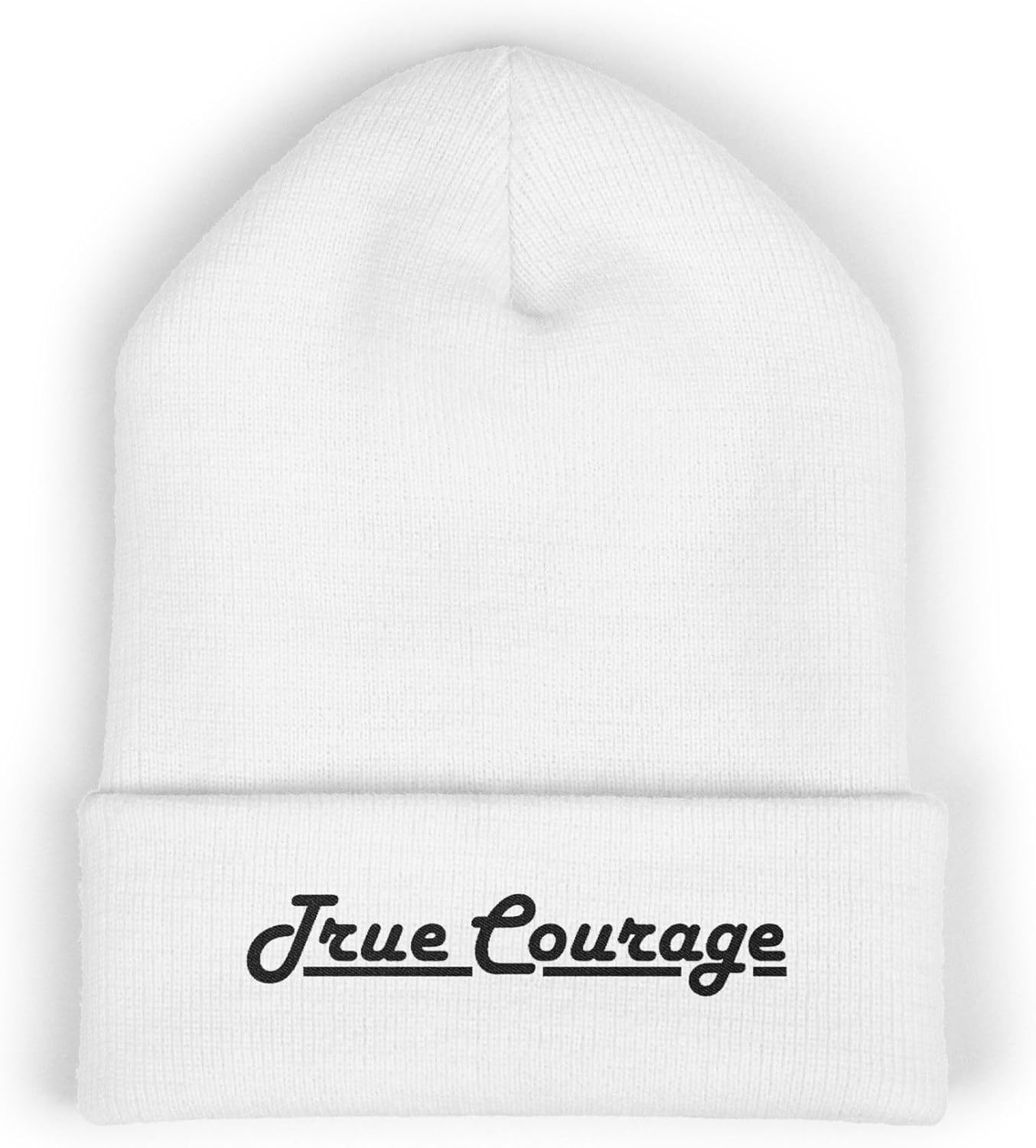 True Courage Classic Cuffed Beanie Hat Gift with Embroidery Message