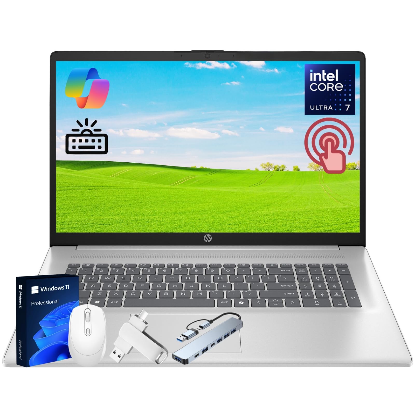 ソフト二個 Amazon.com: HP 17.3 Touchscreen Laptop, 17 inch Touchscreen Anti