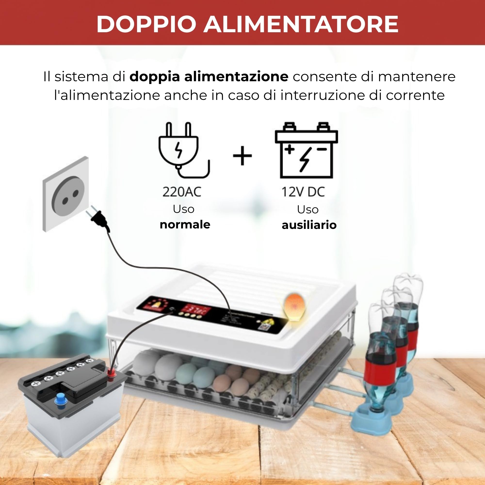 Arcanix Incubatrice Automatica per 30 Uova di Gallina, con Volteo Automatico, Controllo di Temperatura e Umidità, Termometro, Chocadeira Automatica per Uccelli
