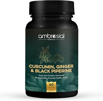 AMBROSIAL Curcumin with Piperine Black Pepper & Ginger | Pack of 1-60 Capsules