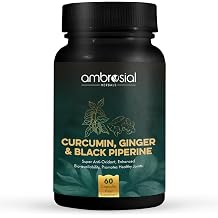 AMBROSIAL Curcumin with Piperine Black Pepper & Ginger | Pack of 1-60 Capsules
