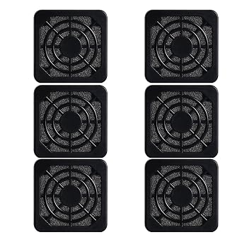 6PCS Cooling Ventilation Fan Filter Dust Cover Black 40mm Fan Cooling Fan Computer Case Fan for Dirt Filtration