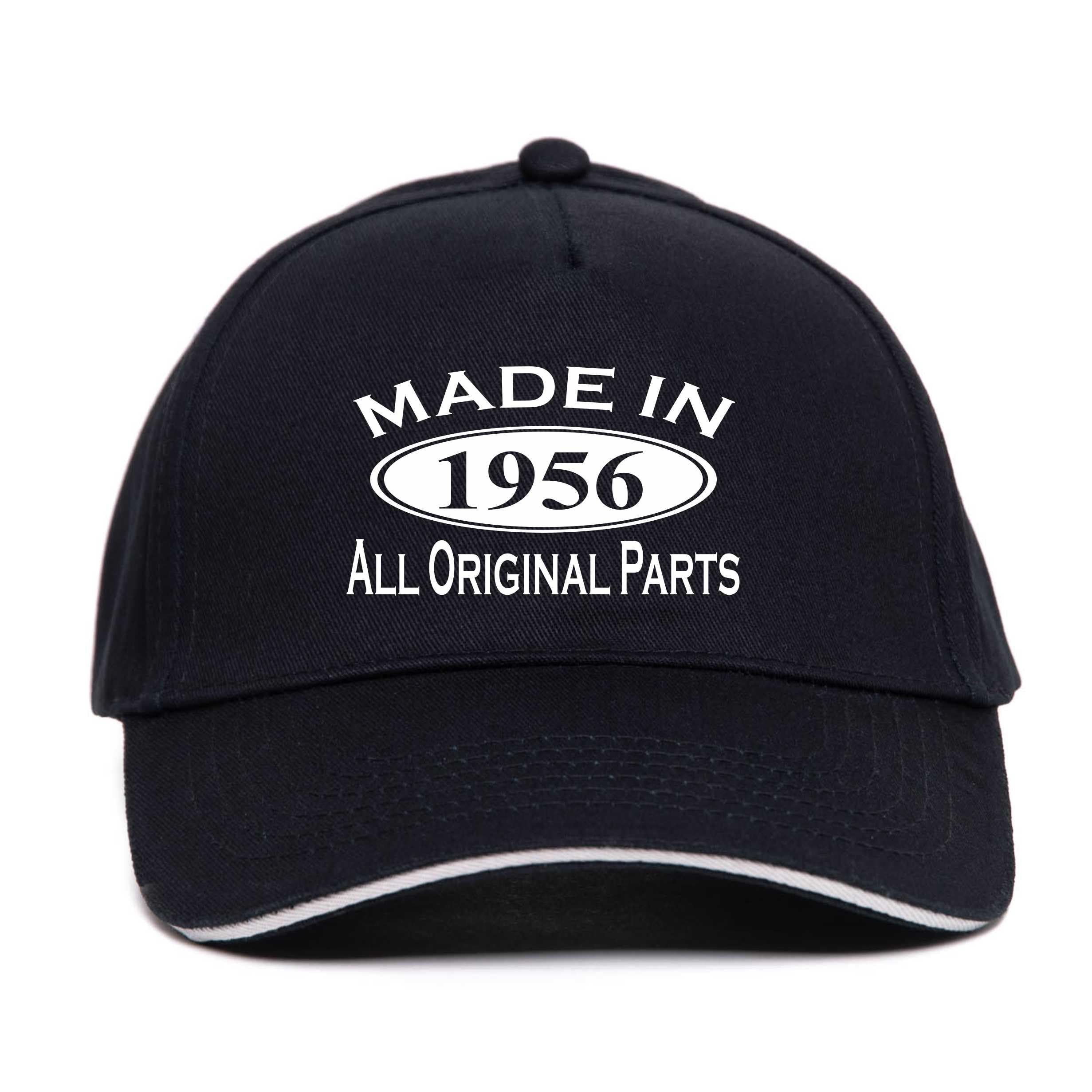 Print4u Unisex Black Made In 1956 Baseball Cap 70Th Birthday Gift Age 70 For Men & Women