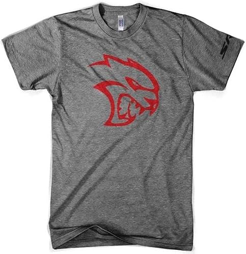 Detroit Shirt Company Camiseta premium de mezcla triple con logotipo Dodge Hellcat para hombre, fabricada en Detroit