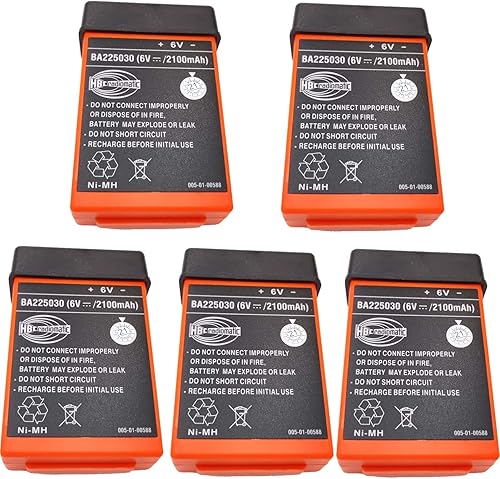 Miniatura 1 de zoyfayl Paquete de 5 baterías para HBC Radiomatic Battery BA225030 6V 2100mAh BA225030 Ni-Mh Batería recargable para HBC Crane Control remoto Bomba