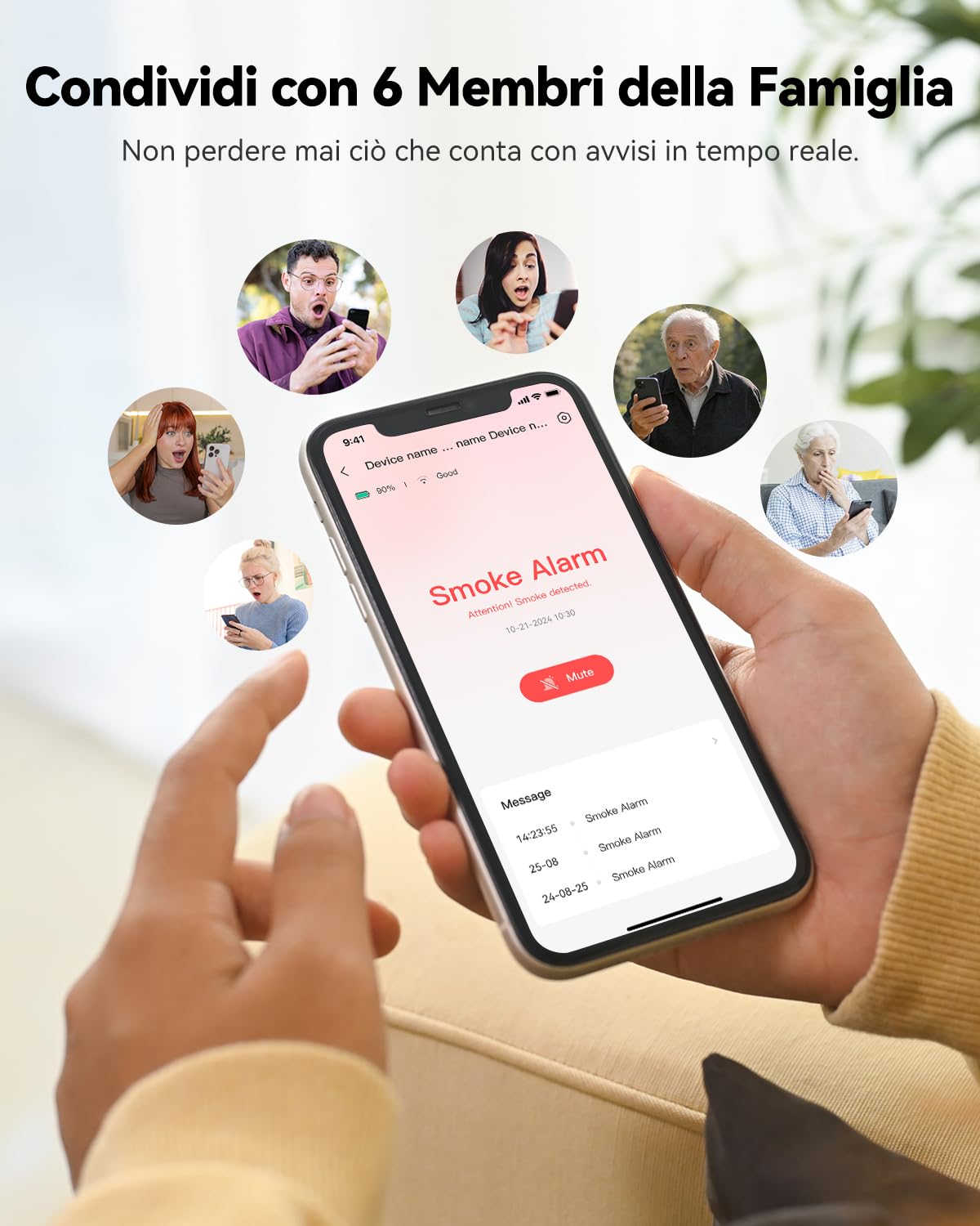 Imou Set di Rilevatore di Fumo Collegato con Stazione Zigbee, Allarme Antincendio Interconnesso, Sistema di Sicurezza Domestica, Rilevatore di Fumo Wi-Fi Senza Fili, Compatibile con l'App, 3 Pezzi