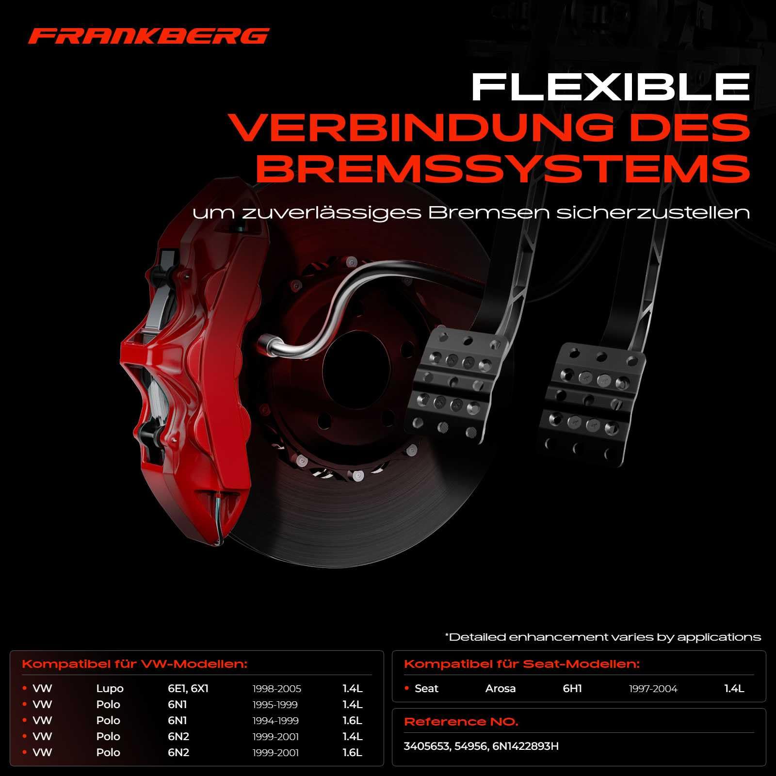 Frankberg Servolenkung Schlauch Kompatibel mit Arosa 6H 1997-2004 L.u.p.o 60 6X1 1998-2005 Polo 6N1 6N2 1994-2001 Replace# 6N1422893H