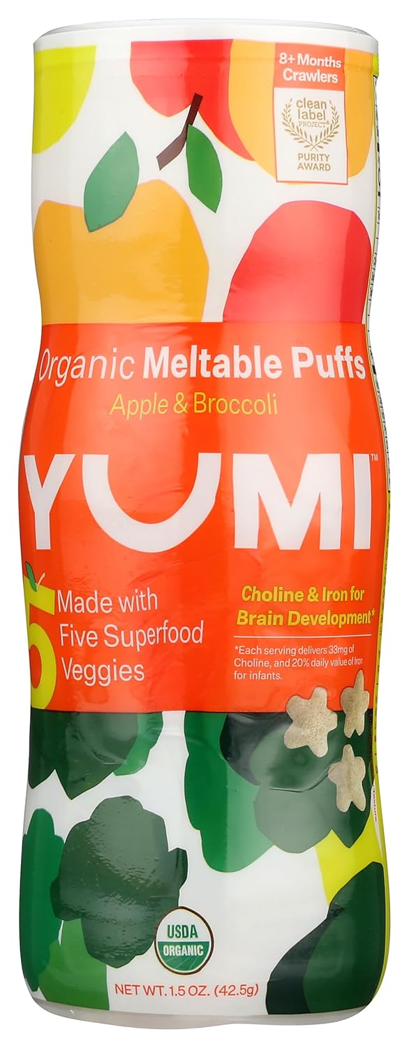 Yumi Puffs orgánicos de brócoli de manzana, 1.5 onzas – Yaxa Colombia