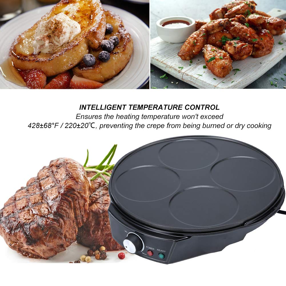 Máquina de panqueques eléctrica Crepe Maker Sartén para hornear Sartén Cocina Suministros para el hogar para niños