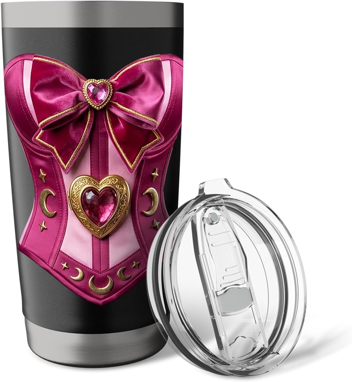 Japanese Fantasy Anime Girl Mahou Shoujo Pink Corset Costume Stainless Steel Insulated Tumbler image 5