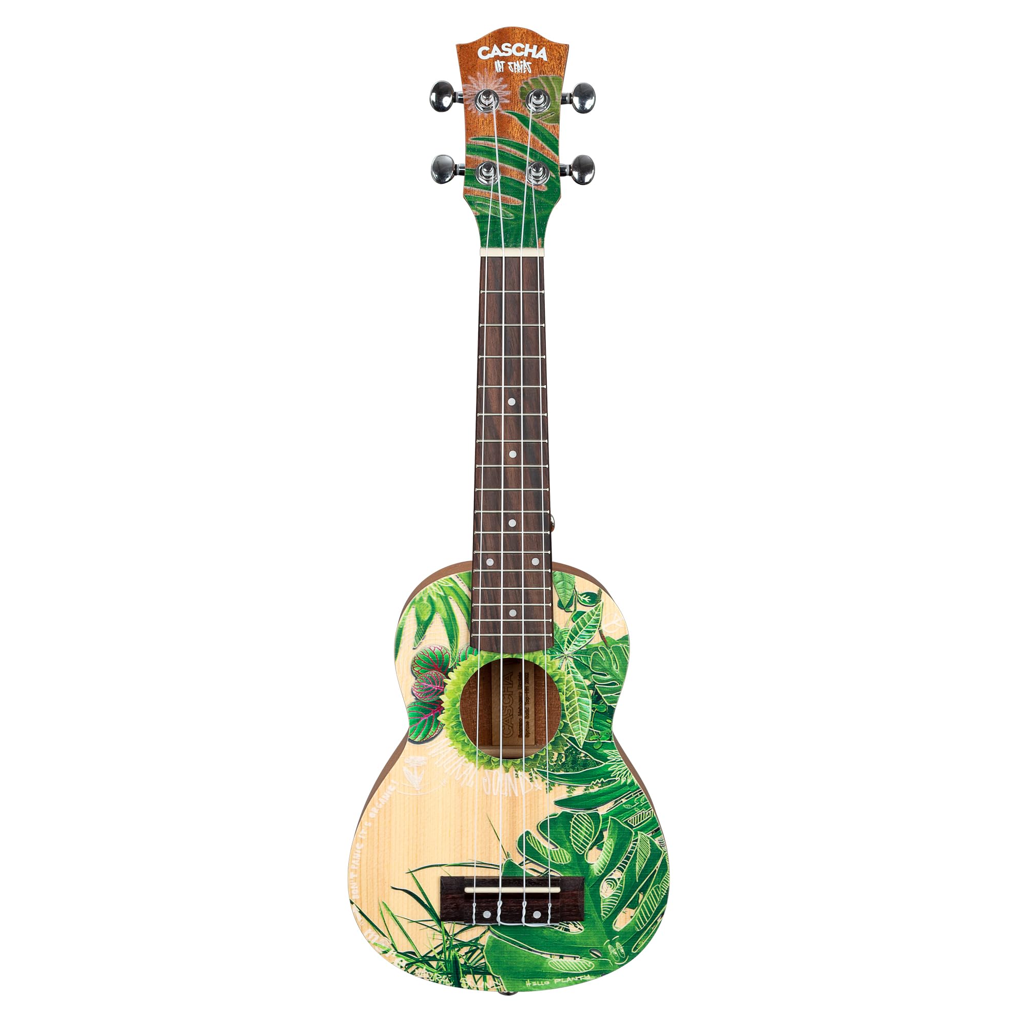 Cascha Zestaw ukulele sopranowe – Art Series I zestaw startowy do ukulele z 3 kolorowymi kostkami i torbą I ukulele sopranowe Premium mahoń, mała gitara hawajska dla początkujących i zaawansowanych