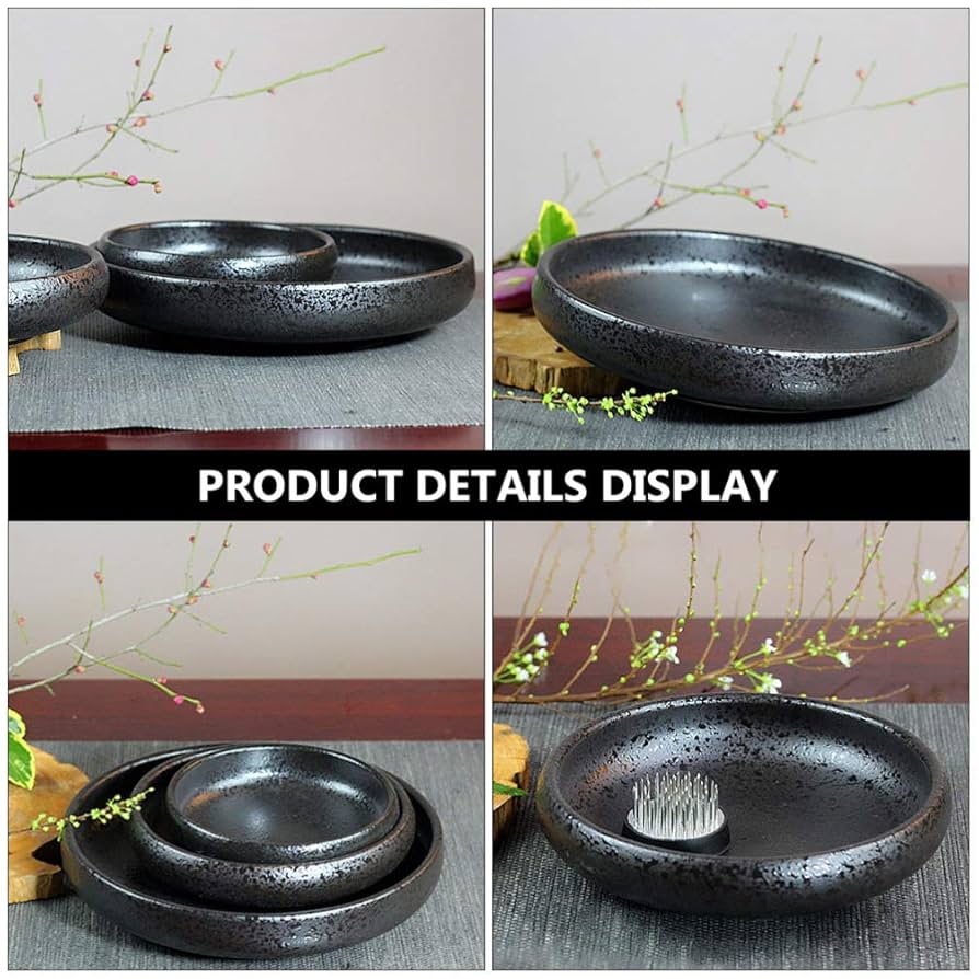 花器　水盤 Amazon.co.jp: LIOOBO 生け花 剣山 花器 水盤 丸 フラワー