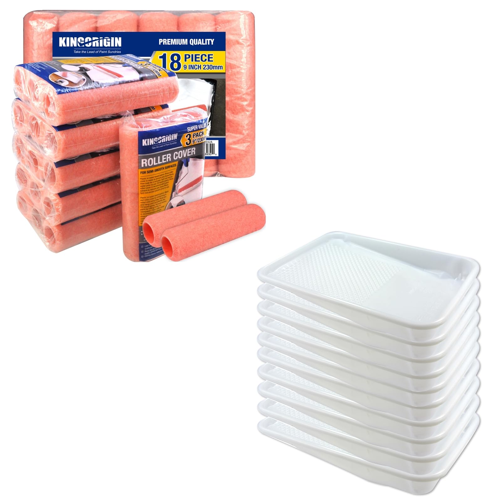 12 Pack Paint Tray Liners Plus Paint Roller Covers
