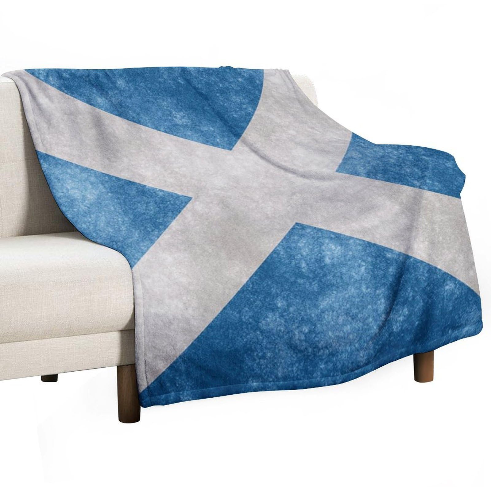 Cgsbngha Style Vintage Scotland Flag Flannel Fleece Blanket Lightweight Soft Throw Blankets For Sofa Couch Bed Chair